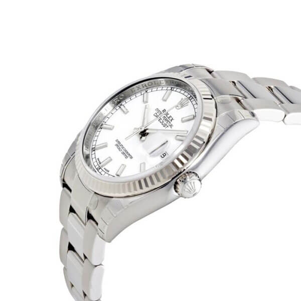 reloj replica dayjust blanco lateral