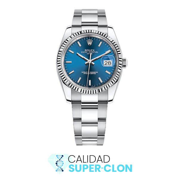 superclon rolex dayjust azul estriado