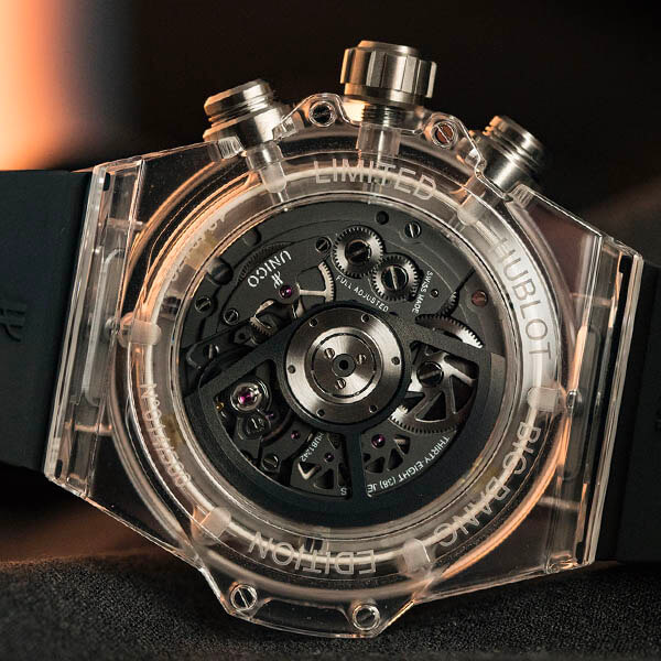 replica hublot magic sapphire trasera